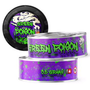 Green Poison Strain 3.5g Cali Tins